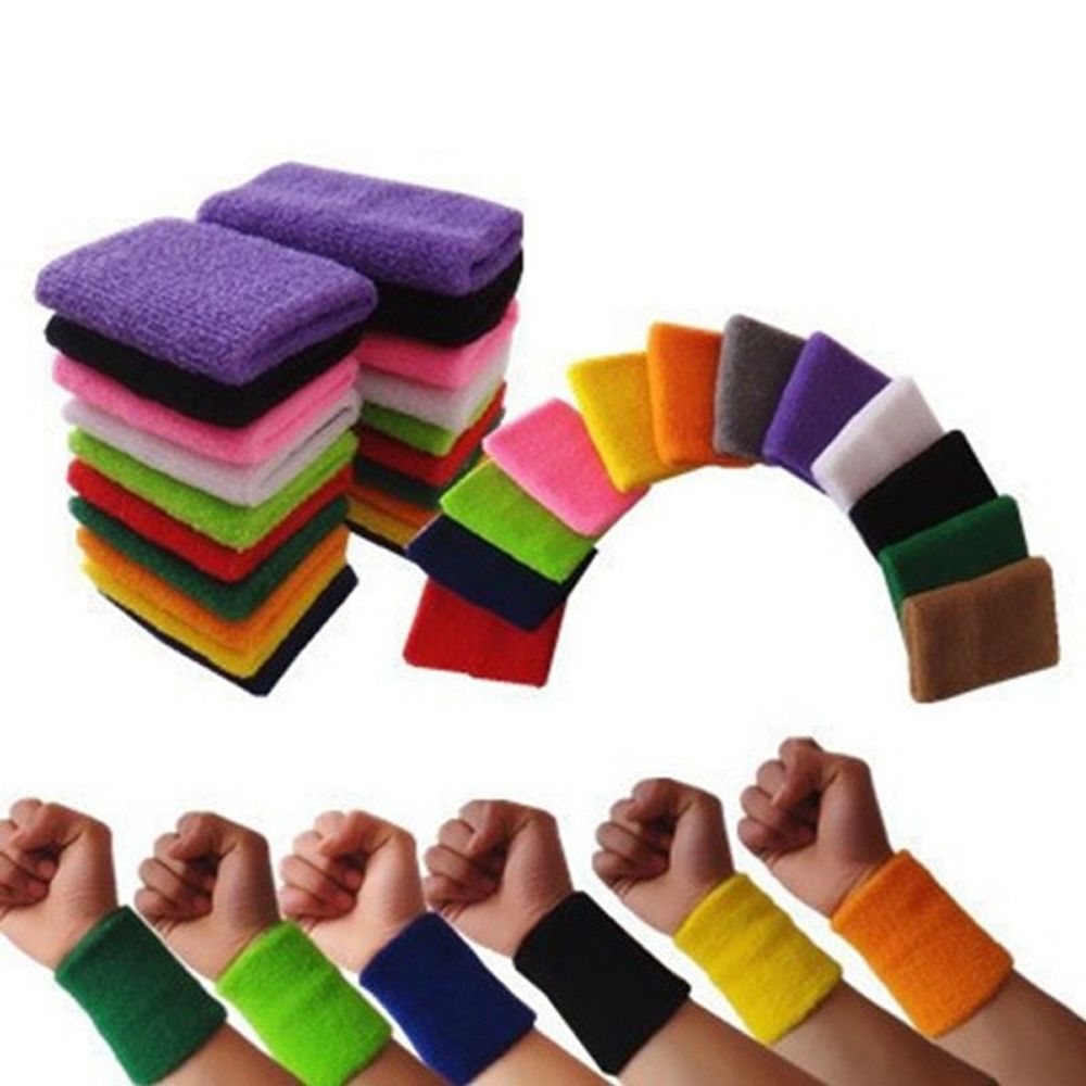 Sweat Band Wrist - 1/2 Buah Gelang Uniseks Olahraga Sweatband