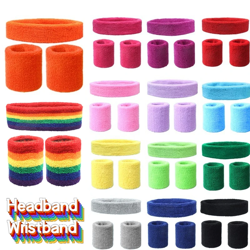 Sweat Band Wrist - Bando dan gelang olahraga mode, Set