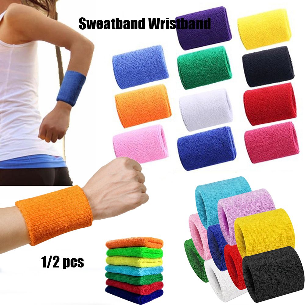 1/2 Buah Gelang Uniseks Olahra - Sweat Band Wrist ulasan dan harga